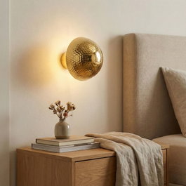 Opviq Lámpara de Pared de Metal Dorado